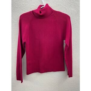 B.Moss Tailor Womens Sweater Size Large Red Long Sleeve Turtleneck